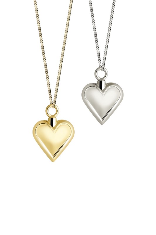 Hartje met glansrand zilver