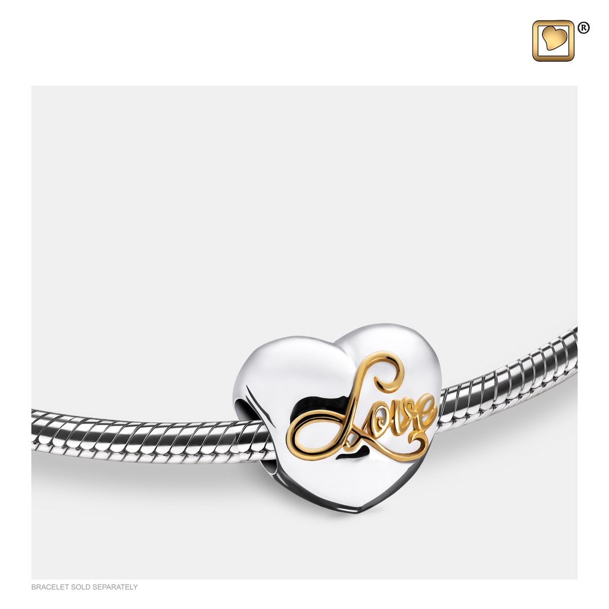 Spell your Love Ashes Bead Pol silver&gold Vermeil